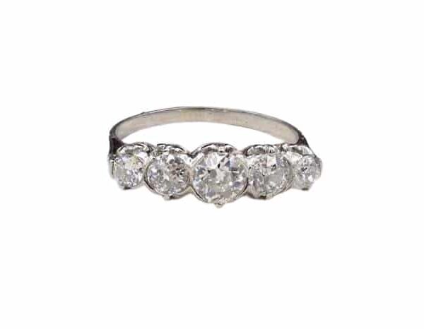 Bague ancienne jarretière diamants d'occasion