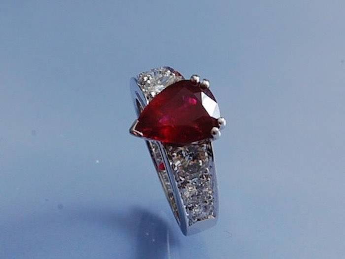 Bague rubis store et diamant