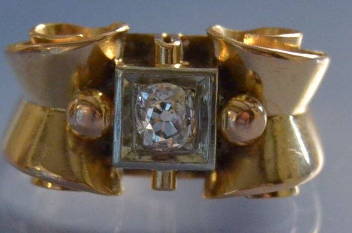 Bague tank diamants des années 1950