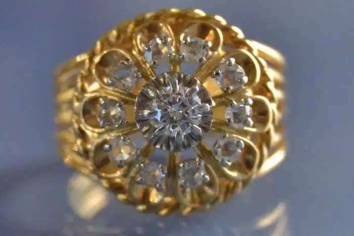 Bague des années 50 sertie de diamants