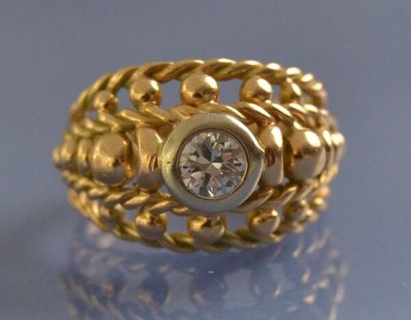 Bague or jaune et diamant