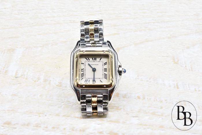 Montre Cartier panthère pour femme en or et acier