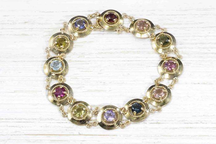 Bracelet 1950 pierres fines or jaune 18k