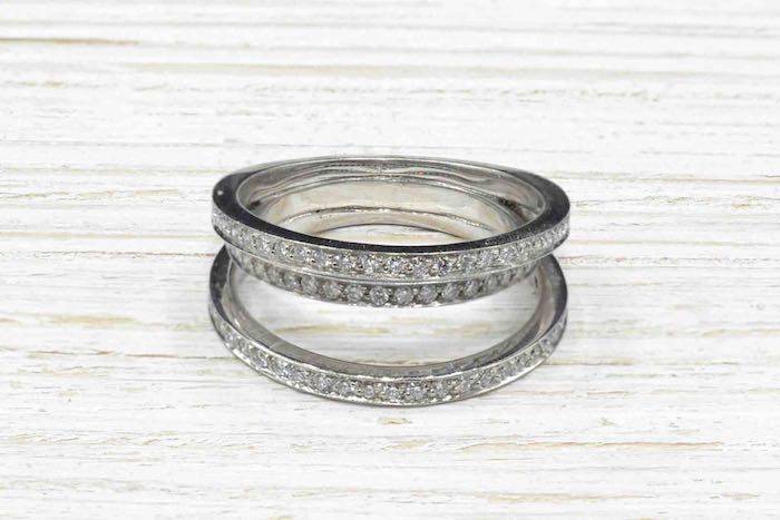 Bague multi anneaux en or blanc 18k